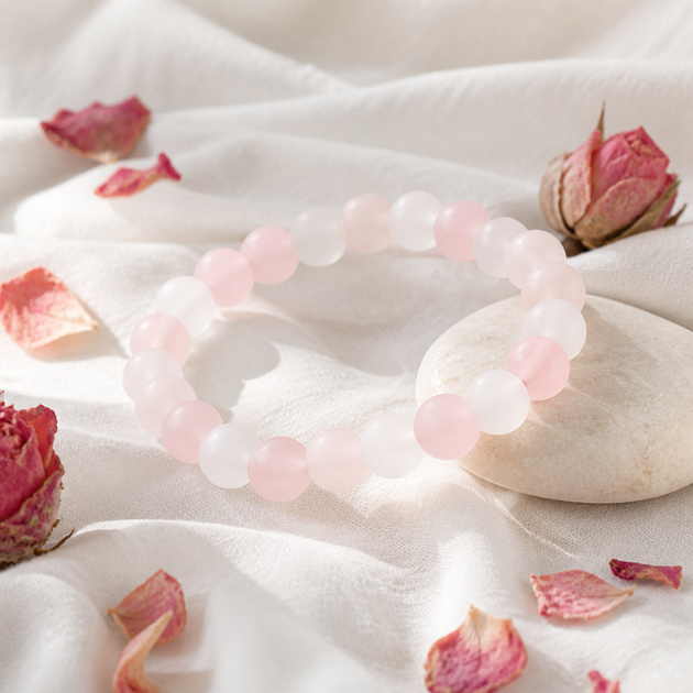 Bracelet Sérénité Quartz Rose Givré MODYZZ amour