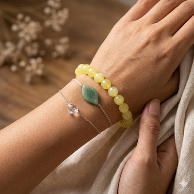 Bracelet "Optimisme" en Jade Citron | MODYZZ
