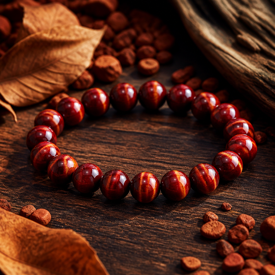 Bracelet "Confiance" en Œil de Tigre Rouge | MODYZZ