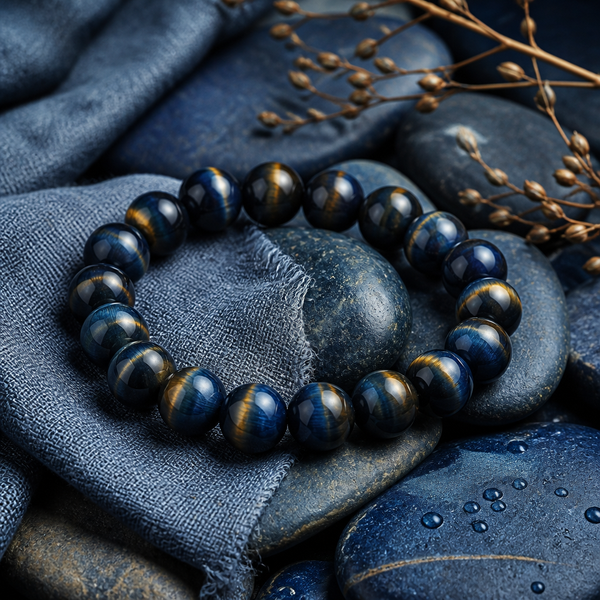 Bracelet "Clarté" en Œil de Tigre Bleu | MODYZZ