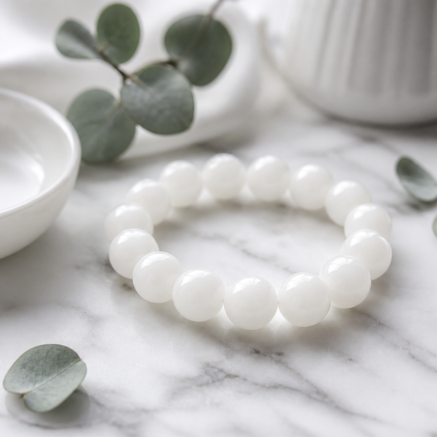Bracelet "Sagesse" en Jade Blanc | MODYZZ