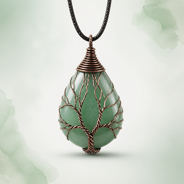 Collier "Harmonie" Arbre de Vie en Aventurine Verte | MODYZZ