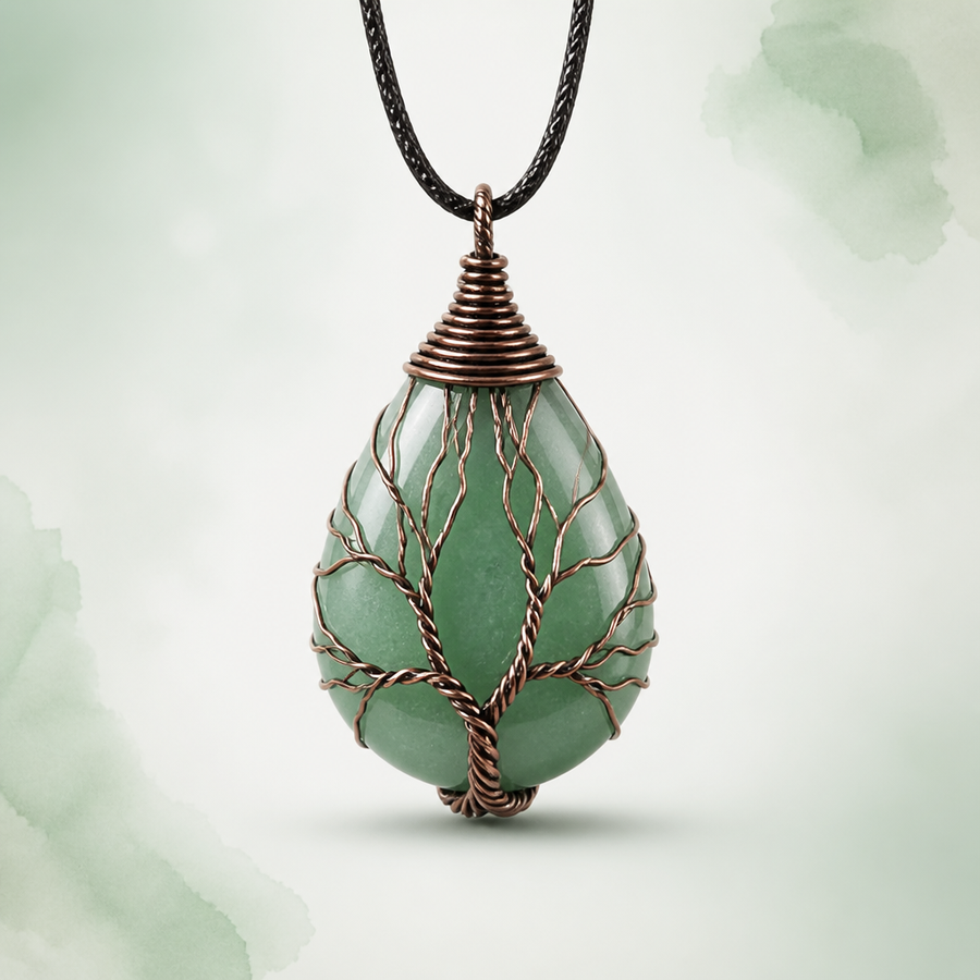 Collier "Harmonie" Arbre de Vie en Aventurine Verte | MODYZZ