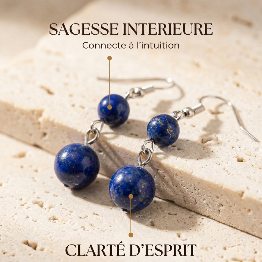 Boucles d'Oreilles "Ancrage" Lapis-Lazuli | MODYZZ