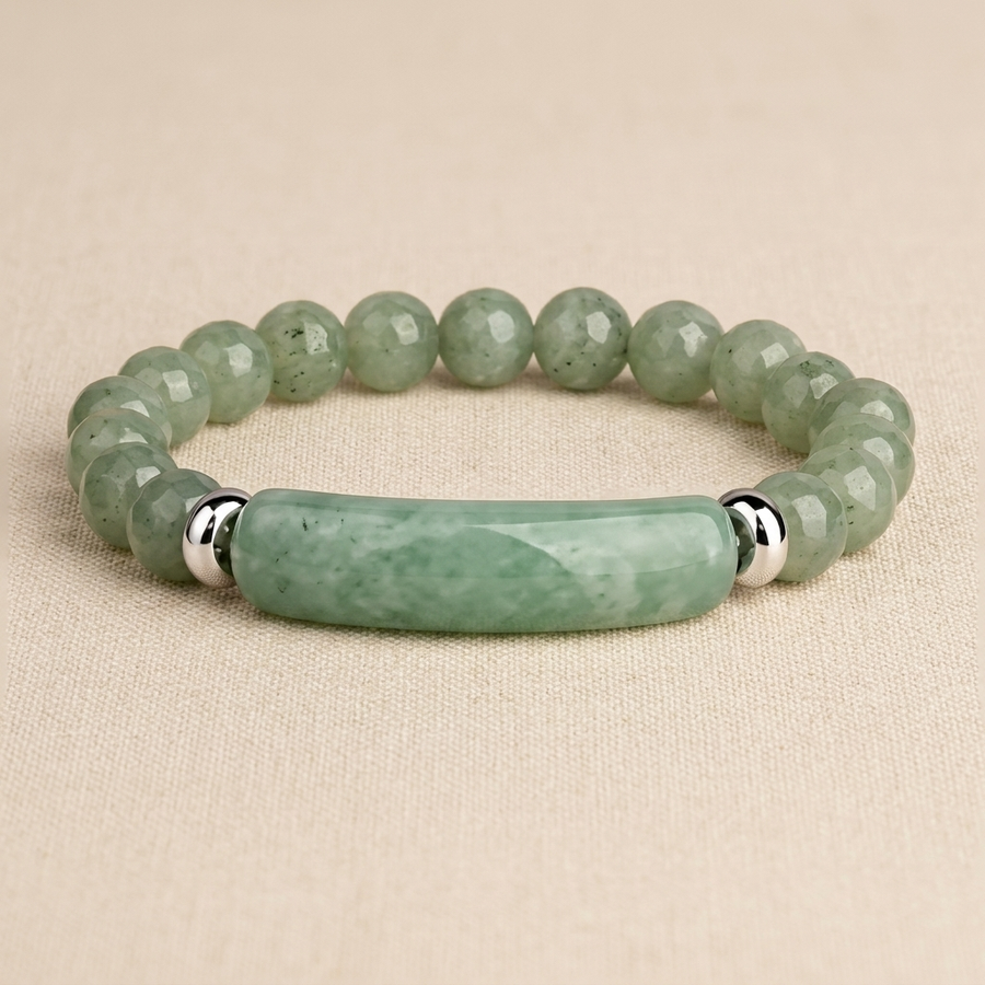 Bracelet "Renouveau" Aventurine Verte Pierre Barre | MODYZZ