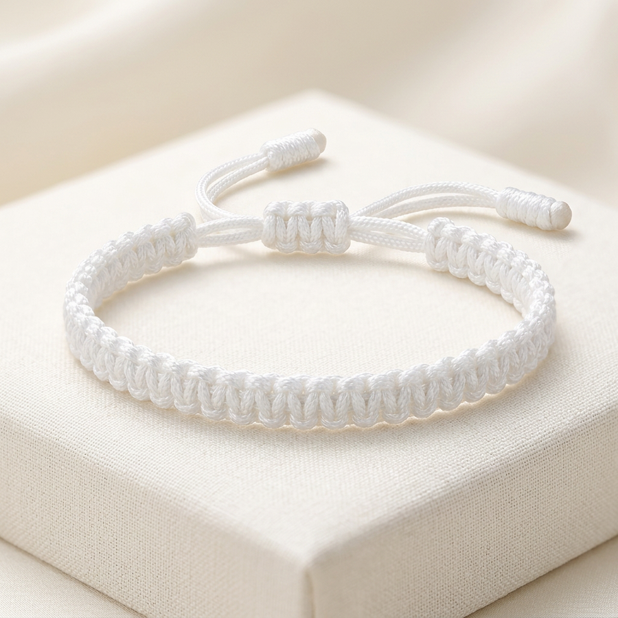 Bracelet "Pureté" Tibétain Macramé Blanc | MODYZZ