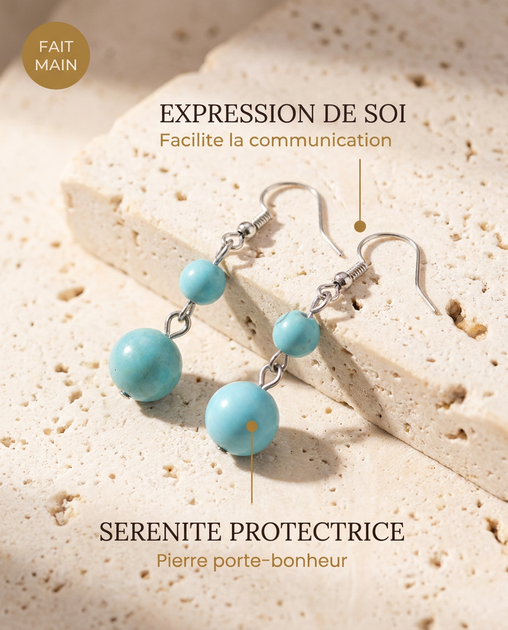 Boucles d'oreilles Turquoise MODYZZ - bienfaits expression de soi