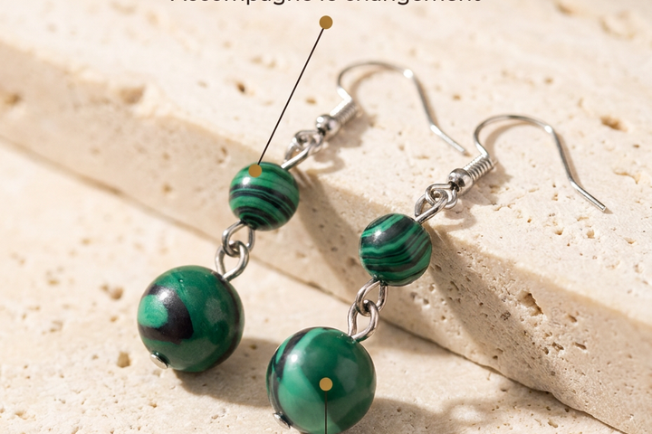 Boucles d'oreilles Malachite MODYZZ - bienfaits transformation