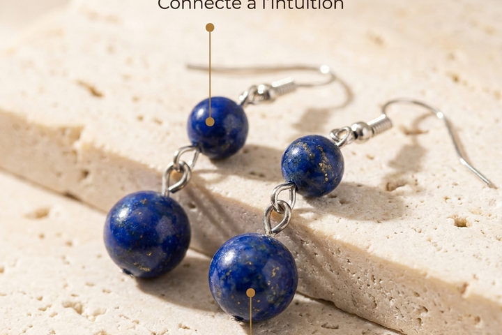 Boucles d'oreilles Lapis-Lazuli MODYZZ - bienfaits sagesse interieure