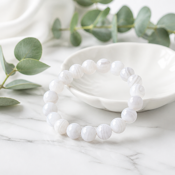 Bracelet "Équilibre" en Agate Blanche | MODYZZ