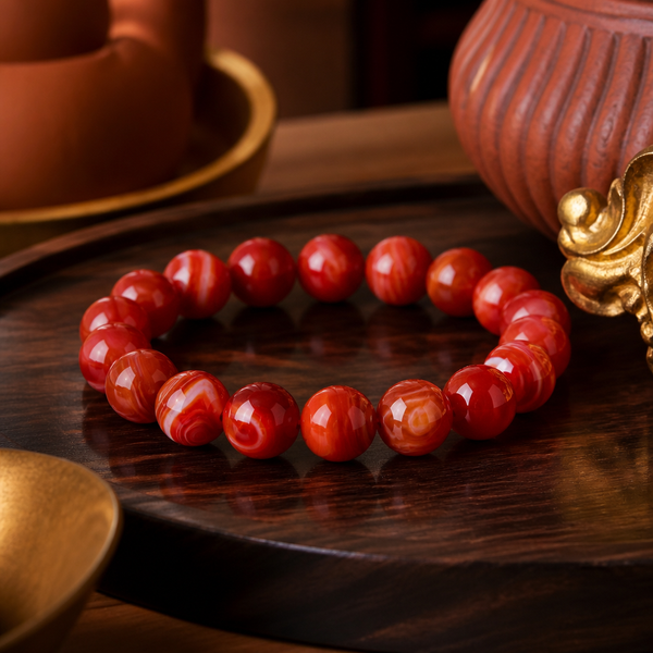 Bracelet "Excellence" en Agate Rouge Premium 7A | MODYZZ