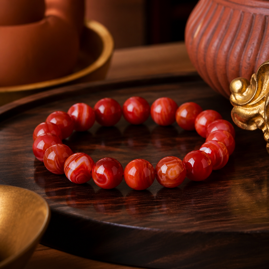 Bracelet "Excellence" en Agate Rouge Premium 7A | MODYZZ