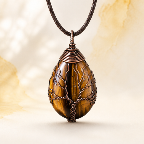 Collier "Clarté" Arbre de Vie en Œil de Tigre | MODYZZ