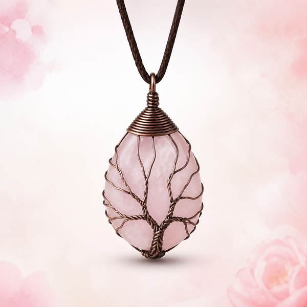 Collier "Cristal" Arbre de Vie en Cristal Rose | MODYZZ