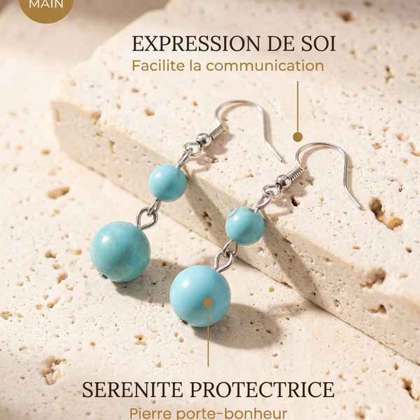 Boucles d'Oreilles "Communication" Turquoise | MODYZZ