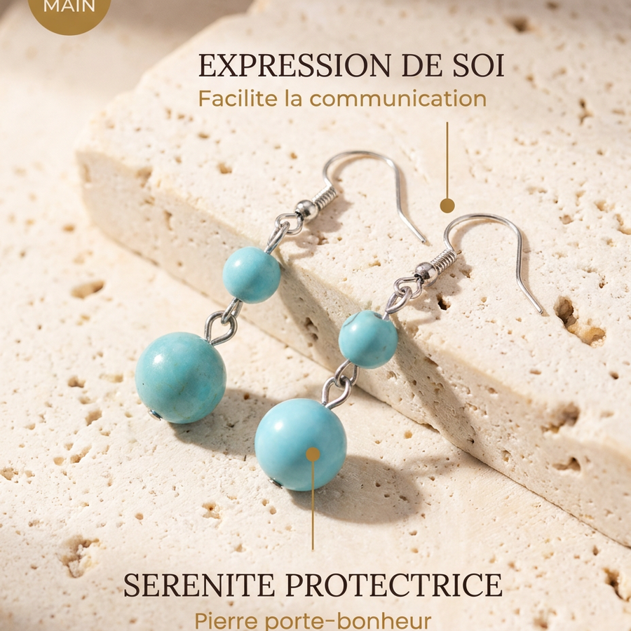 Boucles d'Oreilles "Communication" Turquoise | MODYZZ