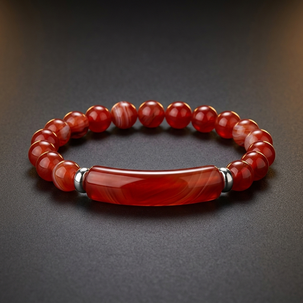 Bracelet "Vitalité" Agate Rouge Pierre Barre | MODYZZ