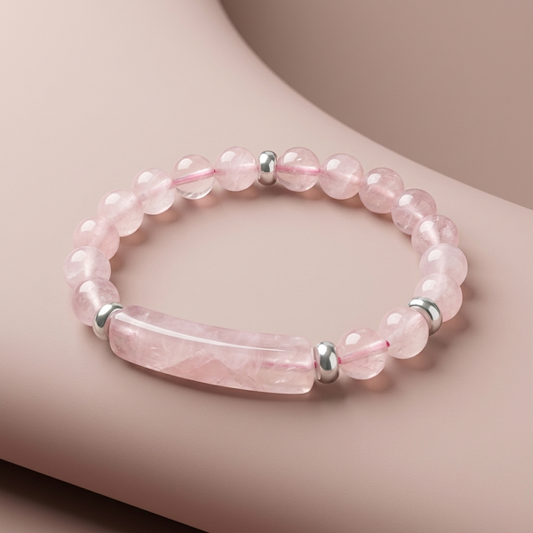 Bracelet "Tendresse" Quartz Rose Pierre Barre | MODYZZ