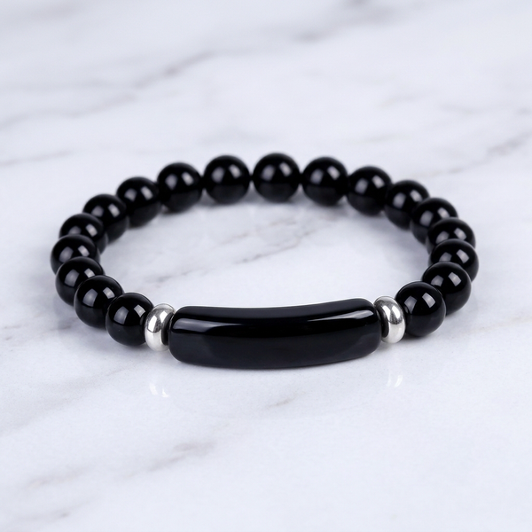 Bracelet "Mystère" Obsidienne Pierre Barre | MODYZZ