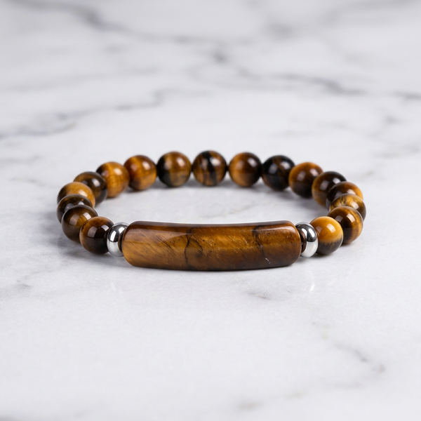 Bracelet "Pouvoir" Œil de Tigre Pierre Barre | MODYZZ