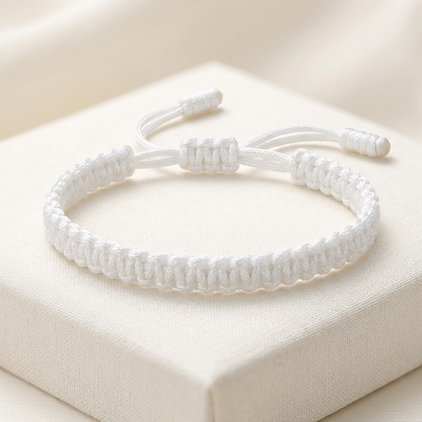 Bracelet "Pureté" Tibétain Macramé Blanc | MODYZZ