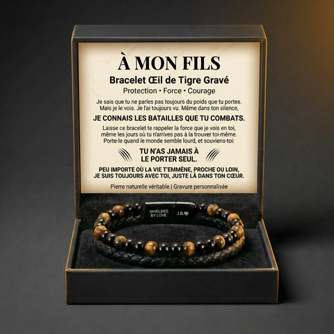 Bracelet À Mon Fils Œil de Tigre MODYZZ - Protection Force Courage