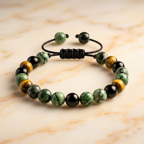 Bracelet Renouveau Perles Vert Foncé MODYZZ packshot studio