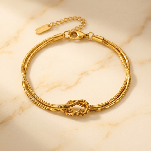 Bracelet Nœud d'Amour Doré MODYZZ packshot studio