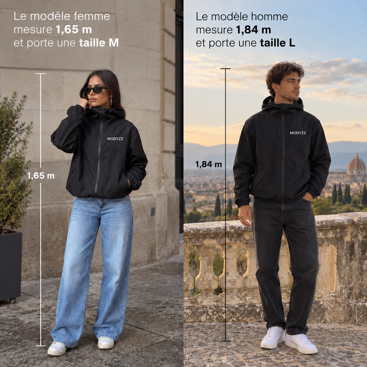 Les tailles portées par nos modèles
